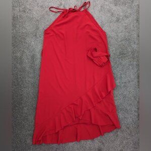 RED maxi slip dress women's size Large